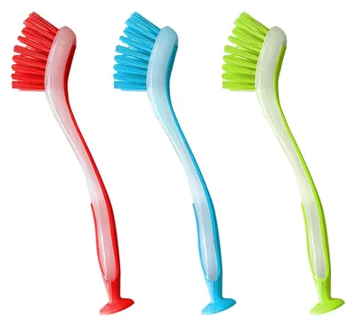 Produktbild von 3 Geschirrbürsten mit rutschfestem Griff, Reinigungsbürste für Pfannen