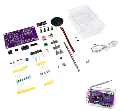 Immagine prodotto di Kit elettronico, frequenza FM regolabile, display digitale, con custodia