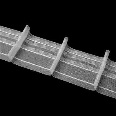 Produktbild von Gardinenband 10m Bleistiftfalte Transparent-100mm 1:1.5 Kräuselband Faltenband