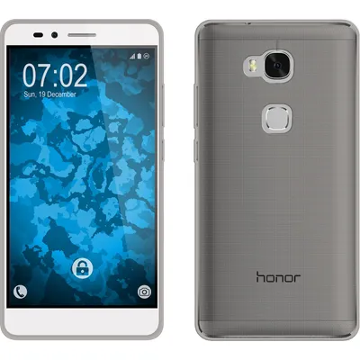 Produktbild von PhoneNatic Case kompatibel mit Huawei Honor 5X - grau Silikon Hülle Slimcase + 2 Schutzfolien