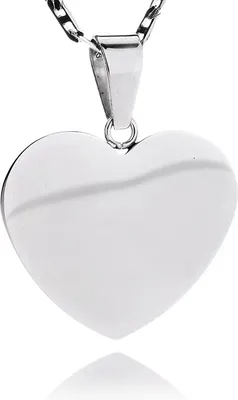 Produktbild von Damen Edelstahl Kettenanhänger Herz - Hoch Poliert - Höhe 22mm - SLP-1299 - 55.0 Zentimeter