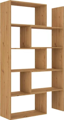 Produktbild von Masseno Buchregal LORIS für Wohnzimmer Büro oder Lesezimmer 125x33x188 cm, Eiche Artisan