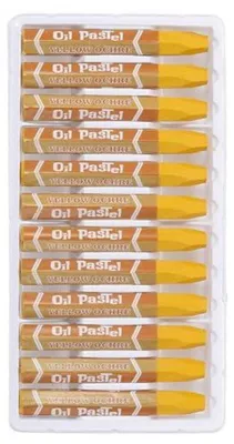 Immagine prodotto di Pastelli a olio, giallo scuro, confezione da 12 pezzi, morbidi e cremosi, ideali per arte, pittura, disegno e graffiti