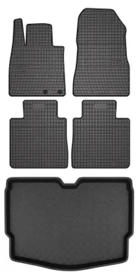 Zdjęcie produktu dla Dywaniki gumowe + mata bagażnika do Nissan Note II 2012- (dolny poziom podłogi) – czarne, dopasowane – Wielganizator SolidPRO