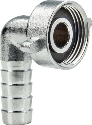 Produktbild von tecuro Schlauchverschraubung mit 3/4 Zoll ÜWM x 90° Tülle Ø 11 mm, MS-verchromt
