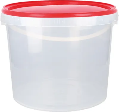 Produktbild von Kunststoffeimer 5l Rund | Lebensmittelecht, luftdicht | Transparent-Rot