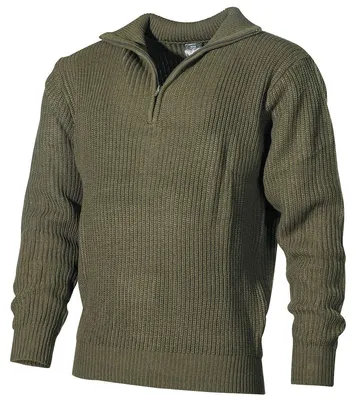 Produktbild von Pullover, "Troyer", oliv, mit Reißverschluss S
