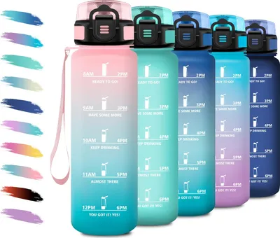 Productafbeelding van Trinkfles 500ml met Filter, Uitlaufsicher, Geschikt voor Koolzuur, met Tijdmarkeringen