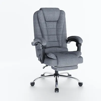 Produktbild von Ergonomischer Bürostuhl mit Fußstütze, Schreibtischstuhl mit Hoher Rückenlehne, Gepolsterter Armlehnen und Höhenverstellbar, Verstellbarer Chefsessel, Drehstuhl für Büro, Zuhause