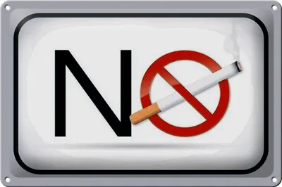 Produktbild von Blechschild Hinweis 30x20cm No smoking Rauchverbot