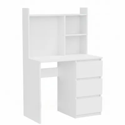 Produktbild von Schreibtisch Computertisch ComfortCove Weiß 90 cm mit Aufsatz Regal Modern platzsparend