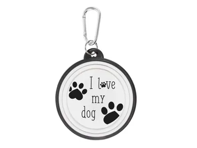 Produktbild von Hundenapf I love my dog Walkies by bb-Klostermann - Faltbarer Hundenapf to go