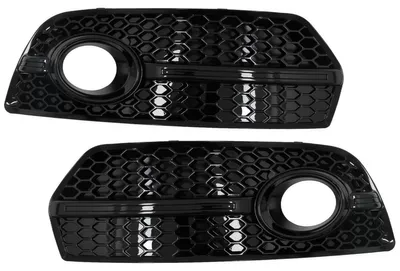 Produktbild von Nebelscheinwerferabdeckungen Seitengitter für Audi Q5 SUV 8R 08-11 RS Design Schwarz.