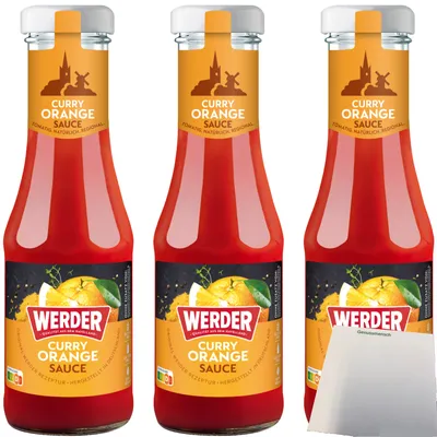 Produktbild von Werder Curry Orange Sauce 3er Pack (3x250ml Flasche) + usy Block