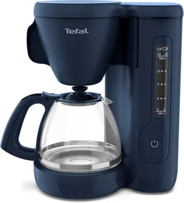Produktbild von Tefal Kaffeemaschine mit Glaskanne Filterkaffee Kaffeeautomat 10 Tassen Filterkaffeemaschine Blau