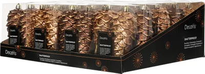 Produktbild von Christbaumschmuck Zapfen 12cm Kunststoff 2 Stück - Espressobraun