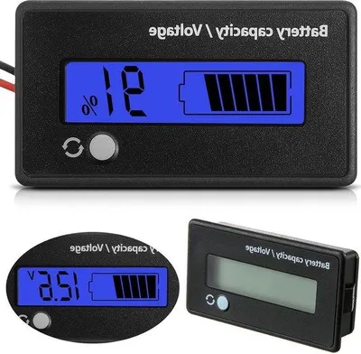 Image de Testeur de batterie 12-72 V avec alarme et indicateur de tension, bleu
