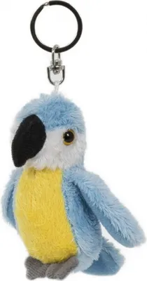 Produktbild von Schlüsselanhänger Ara, blau, 13cm,  Tiere Schlüsselring Schlüssel Tier Plüsch  Papagei Vogel