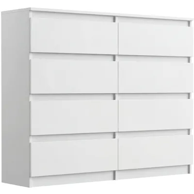 Zdjęcie produktu dla Nowoczesna KOMODA 120cm, SZAFKA, 8 SZUFLAD, R-120-S8 BIAŁA