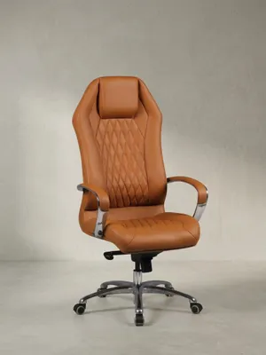 Produktbild von Chefsessel "Milano" Echtleder, Multiblockwippmechanik, Lendenwirbelunterstützung, Aluminiumfußkreuz. Beige, 70x67x136 cm | Kadima Design