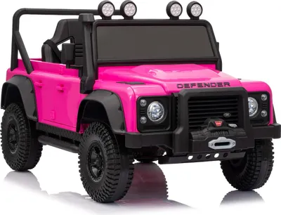 Produktbild von Elektrisches Kinderfahrzeug Land Rover Defender 110 SVX 12V, roze, 4X4-Antrieb, LED-Lichter, Vorder- und Hinterradfederung, 2,4-GHz-Fernbedienung, USB/AUX-Eingang, Bluetooth, Lithium-Akku, 4 x 25W-Motor, ORIGINALE Lizenz