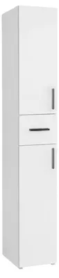 Produktbild von Badschrank Hochschrank Weiß stehend mit Schublade und Regalen 25x27x170 cm