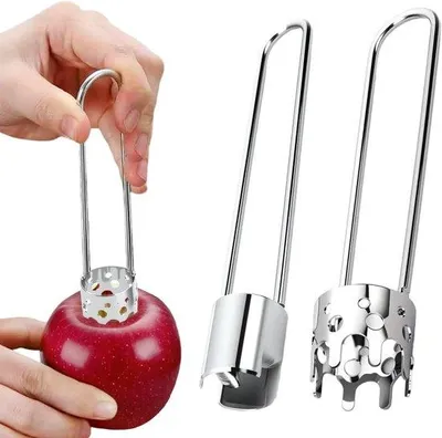 Image de Emporte-pièce pour pommes et poires, lot de 2, acier inoxydable, ustensile de cuisine