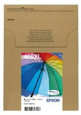 Imagen del producto de Epson Multipack, cartuchos de tinta de 4 colores, modelo 406XL, marca DURABr, alto rendimiento (L), capacidad de 19,1 ml, 1 unidad