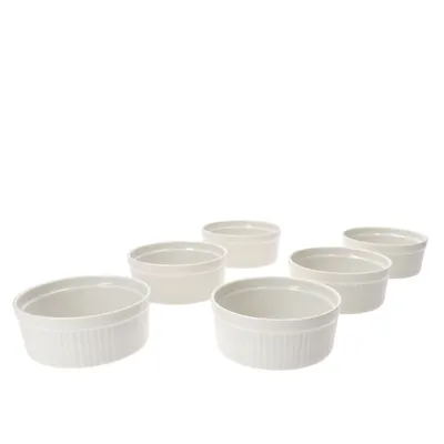 Produktbild von 6x Auflauf Schälchen Bianca Weiß 250ml Mini-Backform Soufflé Muffin Crème Brûlée