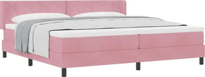 Immagine prodotto di vidaXL Letto a molle con testiera rosa 200 x 200 cm in velluto