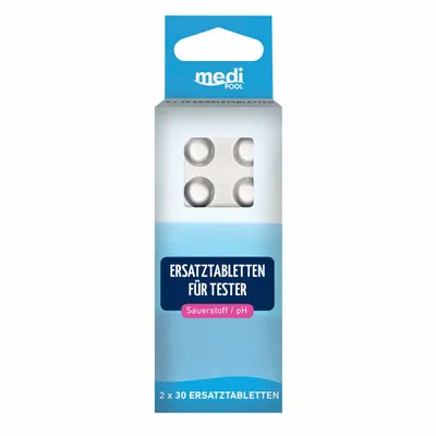 Produktbild von mediPOOL Tabletten für Tester Sauerstoff/pH 2x 30 Stück, Testtabletten, DPD 4, Phenol Red