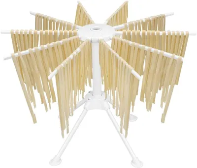 Produktbild von 10 Row zusammenklappbare Nudeln Wäscheständer stabile handgemachte Nudel hängen Stehen Geschirr hausgemachte Pasta Gadget Pasta Drying Rack