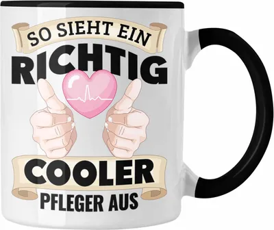 Produktbild von Trendation - Pfleger Tasse Geschenk Altenpfleger Geschenkidee Pflegekraft Krankenpfleger Cooler Pfleger (Schwarz)