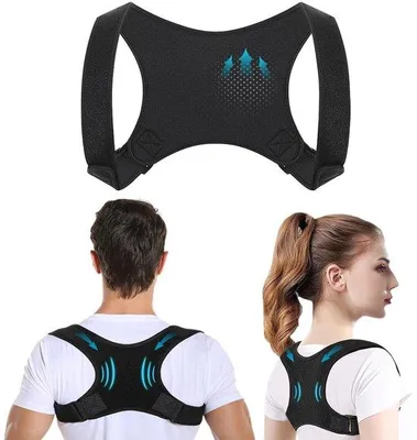 Image de Ceinture lombaire, sangle de soutien réglable et respirante, unisexe, avec soutien des épaules et de la nuque (noir, taille S).