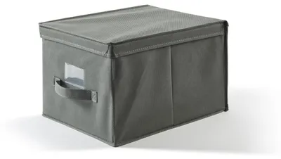 Aufbewahrungsbox Easybox, 30x40x25 cm, Asche, Stoff, faltbar