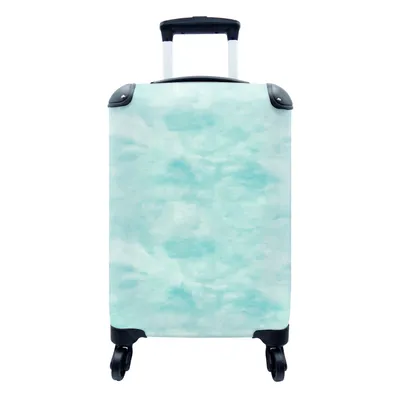 Produktbild von MuchoWow® Koffer Handgepäck Trolley Rollkoffer Kleine Reisekoffer mit 4 Rollen - Muster - Aquarell - Türkis - Cabin Size < 55x40x23 cm & 55x40x20 cm - Fotokoffer - Kabinenkoffer - Boardgepäck - Reise-Box - Reisekoffer - Reisegepäck - Koffer mit Bild - Trolley für Kinder