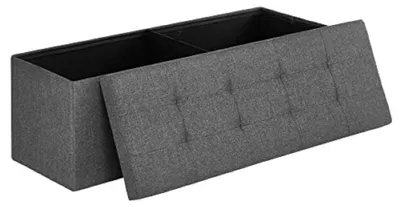 Produktbild von SONGMICS Faltbare Sitzbank mit Stauraum 110x38x38 cm, Aufbewahrungsbox/Truhe, dunkelgrau
