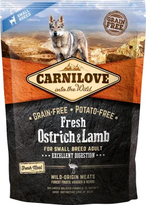 Immagine prodotto di Carnilove Dog Fresh granuli con carne fresca di struzzo e agnello per razze di piccola taglia 1,5 kg