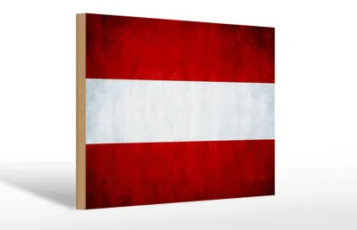 Produktbild von Holzschild Flagge Österreich, 30x20 cm, Holzschilder Fahne Nationalität
