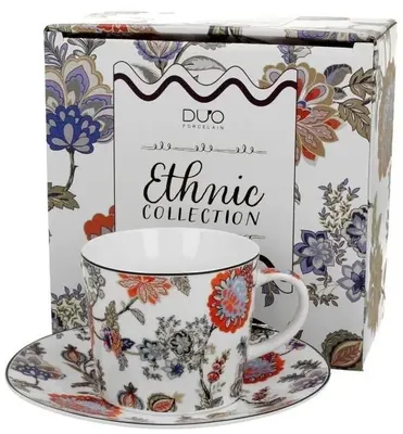 Zdjęcie produktu dla Porcelanowa filiżanka i spodek Sahat White