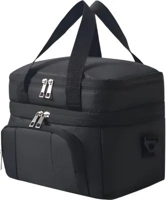 Produktbild von CarryQuest® - Isoliertasche - Doppeltes Fach - 27x20x22 cm - Schwarz