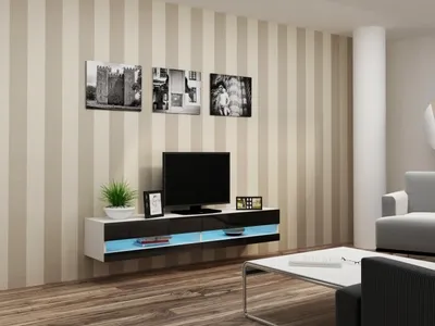 Produktbild von RTV skříň VIGO NEW '180' 30/180/40 bílá/černá fl.