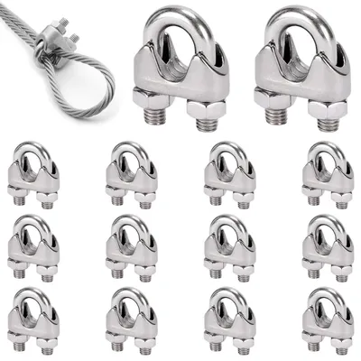 Productafbeelding van Staalkabelklemmen - Kabelklemmen U-vorm - Draadkabel Bevestigen - Roestvrij Staal 304 - 4 mm - Zilver