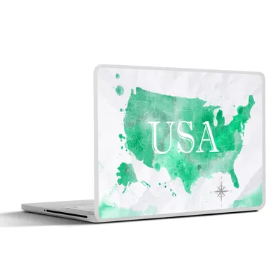 Produktbild von MuchoWow® Laptop Aufkleber Sticker Cover Weltkarte - Vereinigte Staaten - Grün 30x22 cm - Laptop-Sticker