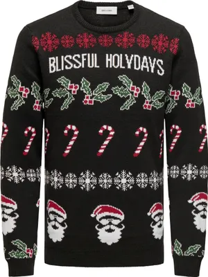 Obrázek produktu pro Svetr Only & Sons XMAS ALLOVER pletený svetr s výstřihem R
