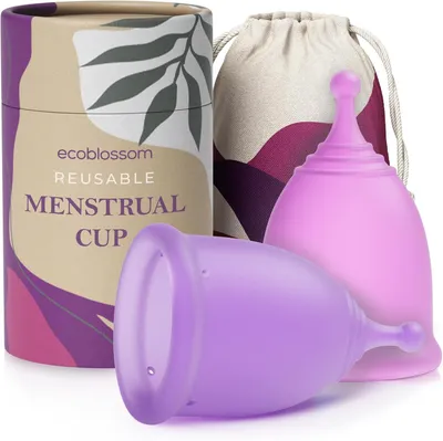 Imagen del producto de Copas menstruales de tamaño pequeño, 2 unidades, 22 ml, fabricadas con silicona de grado médico, para usar durante la menstruación