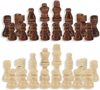 Produktbild von Professionelle Schachfiguren - 32 Stücke - Kunststoff mit Holzoptik - Antislip-Design - Widerstandsfähig und langlebig - für Anfänger und Profis - Schachspielzeug
