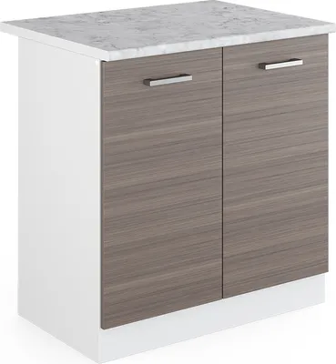 Produktbild von Vicco Spülenunterschrank R-Line, 80 cm , AP Marmor, Grau/Weiß