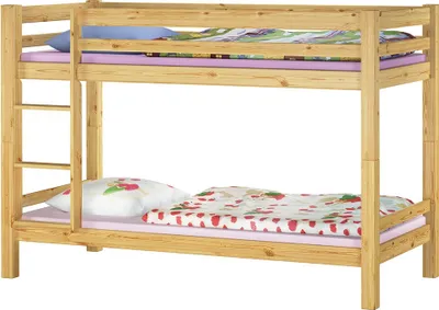 Produktbild von Stockbett Etagenbett Kinderzimmer Kiefer Zubehör wählbar 90x200 Kinderbett V-60.09-09Rollrost inkl.