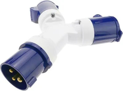 Productafbeelding van Industriële stekkeradapter CEE mannelijke naar 2 vrouwelijke 16A 250V IP44